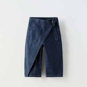 Zara Navy Blue Wrap Denim Pants 5T